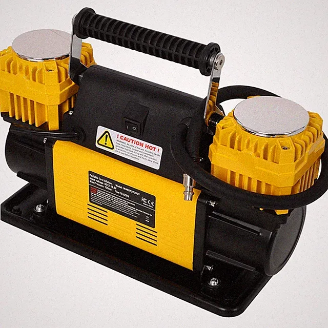 12V Cylinder Heavy Duty Air Compressor,Tire Inflator with Pressure Gauge, 150