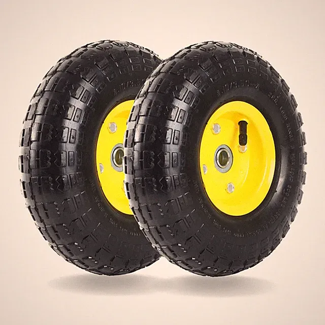 AR-PRO (2 Pack) 4.10/3.50-4 Tire and Pneumatic (Upgraded), Yellow