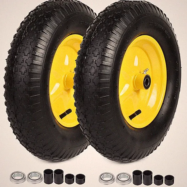 AR-PRO (2-PACK) 4.80/4.00-8" Tire and Wheel, 4.80/4.00-8", Yellow (2 Pack)