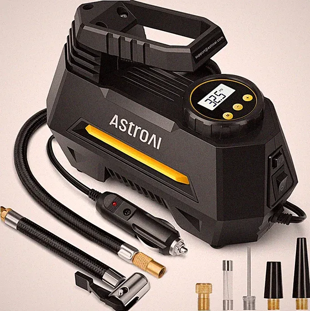 AstroAI Tire Inflator Portable Air Compressor Air Pump for Car Tires 12V DC LED