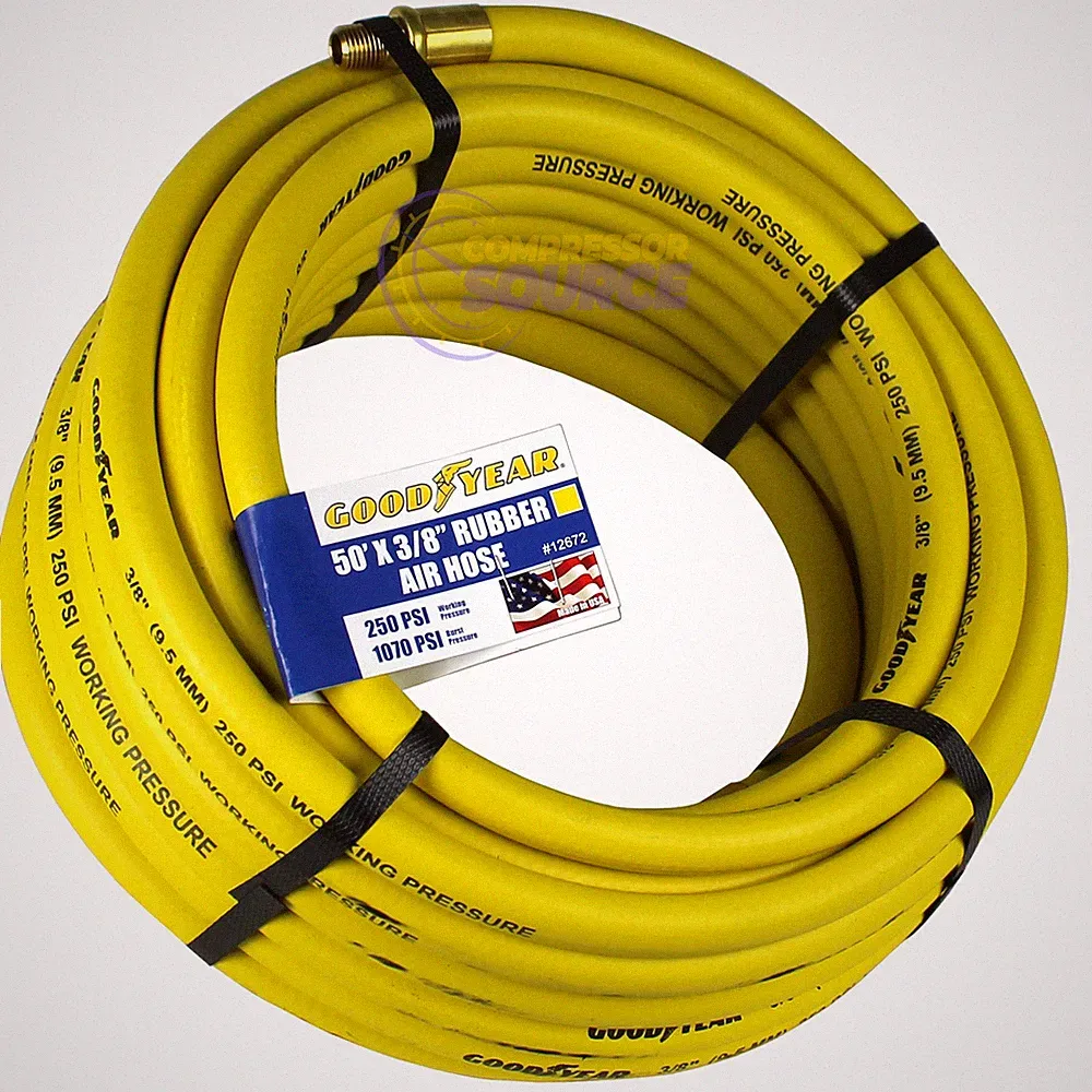 Goodyear Rubber Air Hose 50' ft. x 3/8" in. 250 PSI Air Compressor Hose 12672