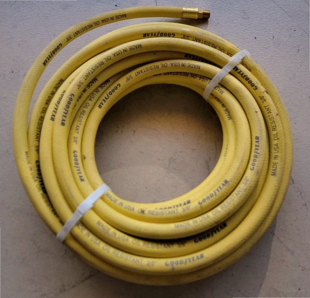 Goodyear Rubber Yellow Compressor Air Hose 50' ft. x 3/8" in. 250 PSI