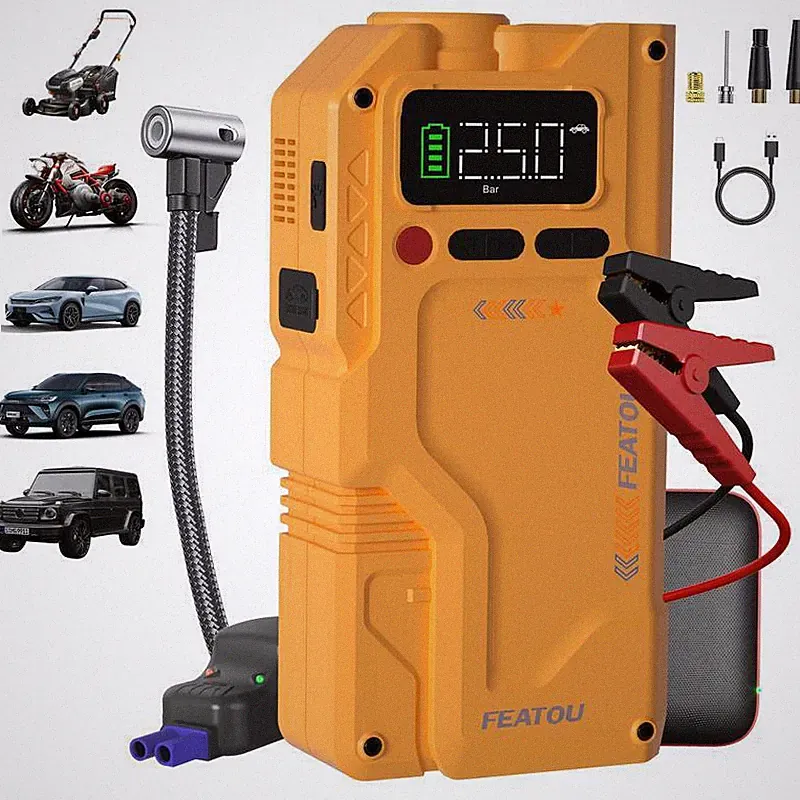 Jump Starter with Air Compressor 12V Portable 8000A Car Battery Jumper Starter