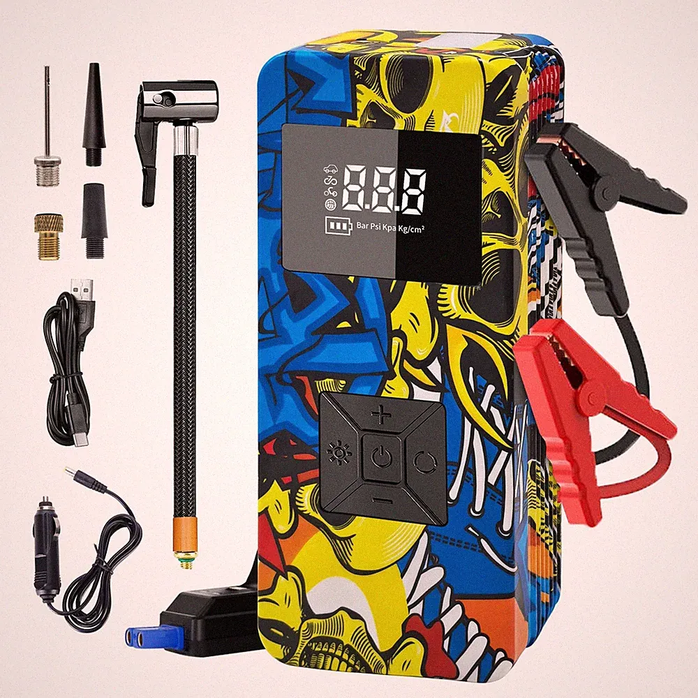 Jump Starter with Air Compressor, 8000A 150PSI Battery Jumper Starter Portabl...