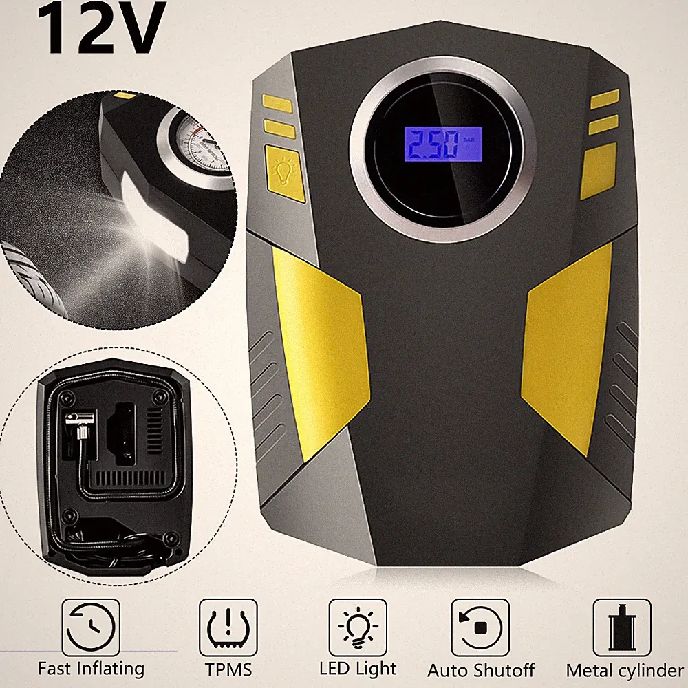 Portable Digital Air Compressor 150PSI Electric Auto Pump Tire Inflator 12V