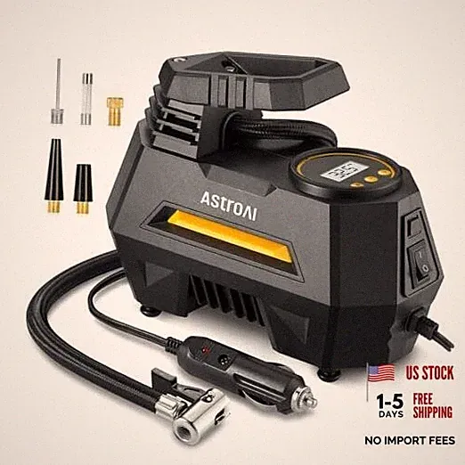 Tire Inflator Portable Air Compressor Tire Air Pump for Car Medium Yellow